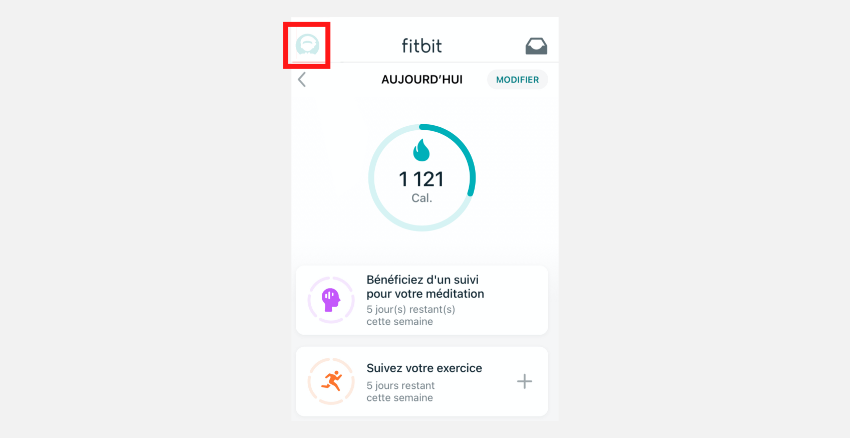 Ouvrez votre application Fitbit sur votre appareil mobile et accédez à votre compte.